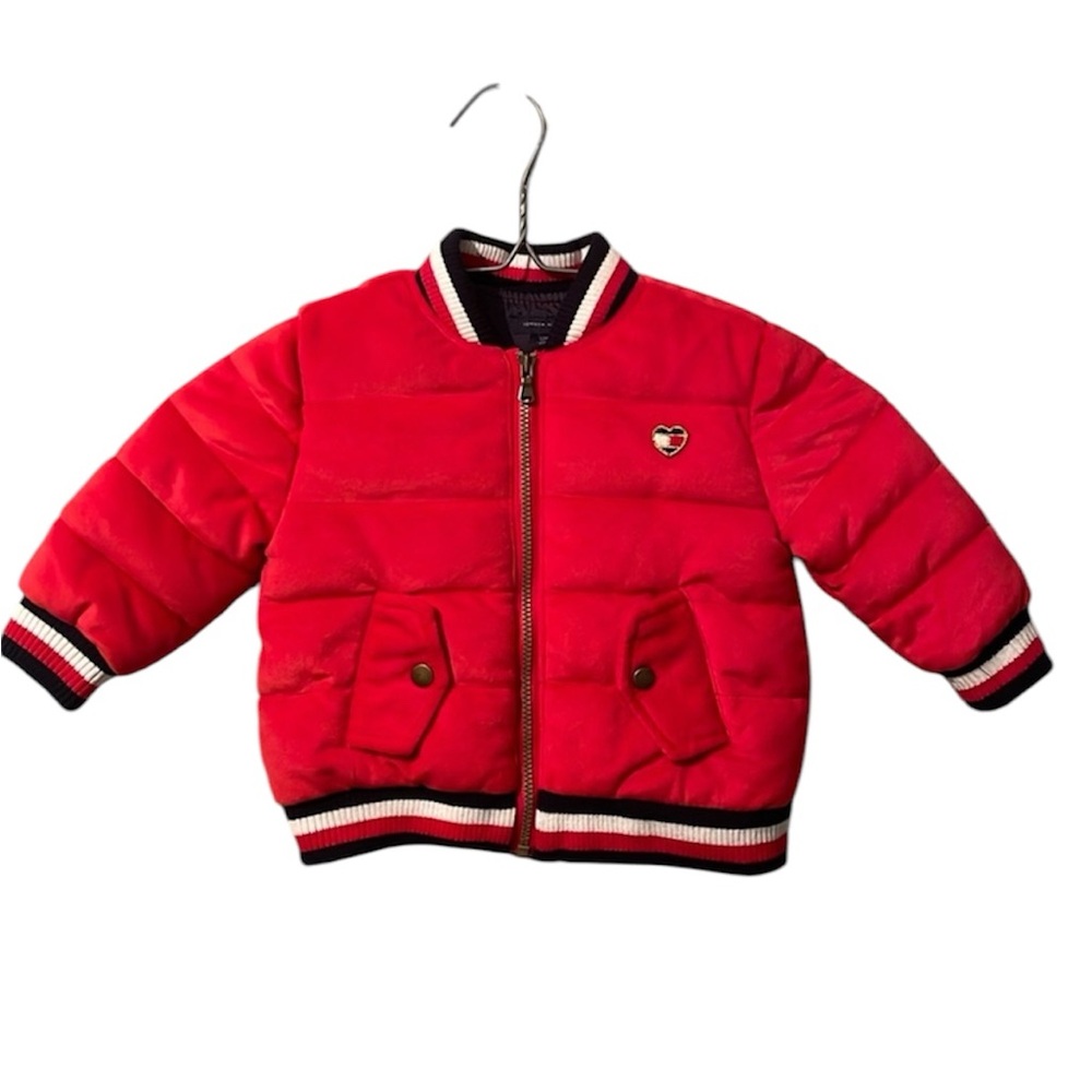 Tommy Hilfiger Infant Toddler Bomber Puffer Jacket Size 12 months Red